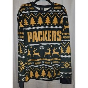 Green Bay Packers Pajama Shirt Mens XL NFL Football Holiday Sleepwear Team